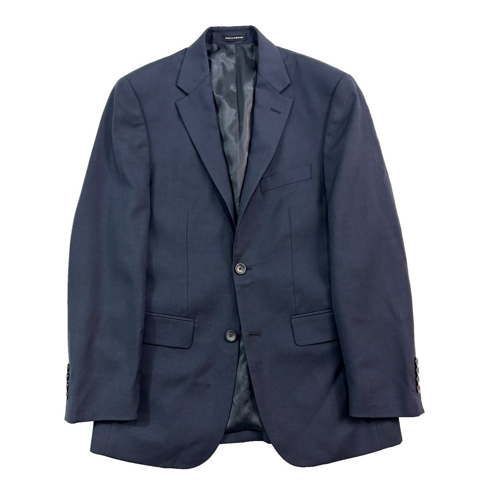 Pronto Uomo 36R Navy Blue Blazer Jacket Sport Suit Coat 100% Wool All Season